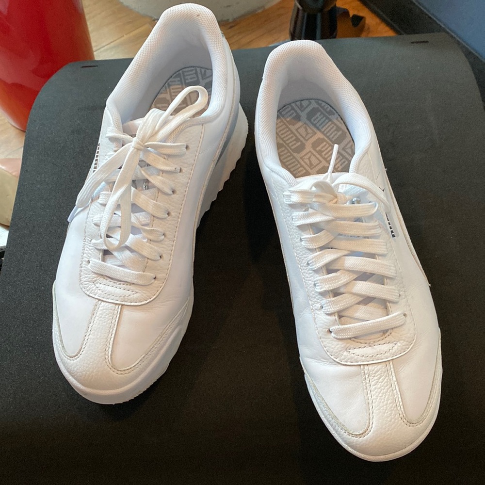 Puma white & silver sneakers